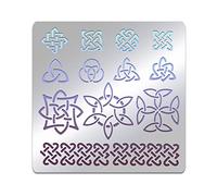 BENECREAT Celtic Metal Stencil Templates, Celtic Knot Pyrography Stencils for Painting on Wood Wall Canvas Furniture, Wood Burning, Pyrography Engraving, 6x6 inch