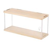 BENECREAT Clear Display Case Acrylic Box, 31x10x14cm Storage Organizer Acrylic Display Case with Wood Base and Top for Display Action Figures Cosmetic Home Decor