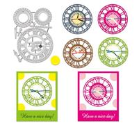 BENECREAT Clocks Frame Metal Die Cuts, Clock Circle Frame Cutting Dies Flower Clocks Frame Stencils for Card Making Scrapbooking Birthday DIY Craft Timekeeper Dies