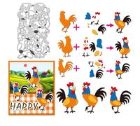 BENECREAT Cock Die Cuts for Card Making, 183x109mm Overlay Comic Style Cock Embossing Stencils Template for Card Scrapbooking and DIY Craft Album Paper Card Decor, 0.08cm Thick
