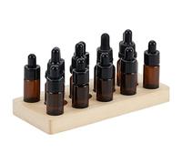 BENECREAT Essential Oil Display Stand, Wooden Essential Oil Organizer, Tabletop Storage Holder for 5-20ml Bottles, Nail Polish Compact Shelf, 8.9x19.7x2cm