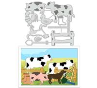 BENECREAT Farm Animal Cutting Dies, Dogs Pig Duck Cows Stencils Decorative Embossing Stencils for Scrapbooking, Photo Album, Greeting Card Making, 0.8mm Thick