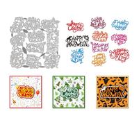 BENECREAT Handwriting Multiple Holiday Names Cutting Dies, Happy Birthday Die Cuts Celebration Text Carbon Steel Embossing Metal Templates for DIY Scrapbooking, Greeting Card, Decorative Embossing