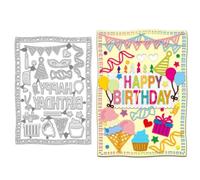 BENECREAT Happy Birthday Cutting Dies, Party Cake Stencils 12.4x17.4cm Decorative Embossing Stencils for Scrapbooking, Photo Album, Greeting Card Making, 0.8mm Thick