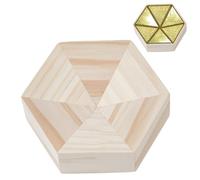 BENECREAT Hexagon Stained Glass Jig, 3D Glass Soldering Jig Wood Soldering Tool with Sturdy Construction for Precise Glass Art and DIY Projects
