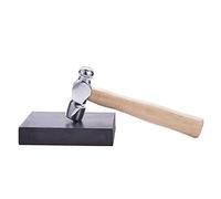 BENECREAT Jewelry Making Supplies Tools Kit | 15cm/6 Inch Iron Pin Hammer and 10x10cm/4x4 Inch Rubber Block, For Handmade Jewelry DIY Artical Crafts Repair Beading