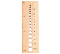 BENECREAT Knitting Needle Gauge CM Ruler Wooden Crochet Ruler, 85x27x11mm Geometric Template Ruler with 2~7mm Measuring Holes Crafts Sewing Supplies for Measuring Needle Size