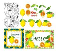 BENECREAT Lemon Die Cuts for Card Making, 152x102mm Fruit Theme Embossing Stencils Template for Card Scrapbooking and DIY Craft Album Paper Card Decor, 0.08cm Thick