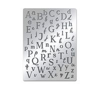 BENECREAT Letters Stencils, Irregular A to Z Alphabet Metal Stencil Uppercase Lower Letters Template for Painting, Wood Burning, Engraving, Scrapbooking, 19x14cm