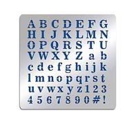 BENECREAT Matte Metal Letters Stencils, A to Z Alphabet & Number & Symbol Stencil Template for Painting, Wood Burning, Leather Burning, Engraving, Scrapbooking, 6.14x6.14 inch