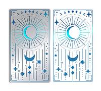 BENECREAT Mystic Moon Sun Metal Journal Stencils, Star Stainless Steel Stencils Templates for Drawing, Wood Burning, Pyrography and Engraving, Scrapbooking, 10.1x17.7cm/4x7 Inch