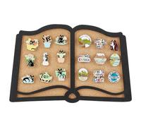 BENECREAT Pin Board Book Cork Board Bulletin Display Board, 0.8inch Thick Wall Mounted Cork Board for Brooch Pin Storage, Office Home and School Decor, 11x7inch