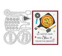 BENECREAT Pizza Cutting Dies, Food Pan Carbon Steel Template Metal Embossing Stencils for Paper Card Making Decoration DIY Scrapbooking Album Craft Home Decor