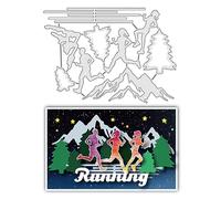 BENECREAT Running Cutting Dies Stencils Sport Embossing Metal Die Cuts Template Molds for Card Making Paper Scrapbooking Album Crafts Festival Birthday Card Décor