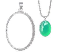 BENECREAT Small 925 Sterling Silver Crown Bezel Cup Tray Pendant, Platinum Handmade Pendant Blank, Oval Cabochon Settings for Necklace Bracelet Jewelry Making, Tray: 18x13mm