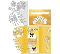 BENECREAT Sunflower Cutting Dies Stencils, Flower and Leaf Die Cuts DIY Craft Embossing Template for Card Making Photo Decorative Paper Scrapbooking, 0.8mm Thick