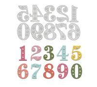 BENECREAT Threading Numbers 0~9 Cutting Dies Stencils, Carbon Steel Die Cuts DIY Craft Embossing Template for Card Making Photo Decorative Paper Scrapbooking, 0.8mm Thick