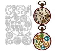 BENECREAT Time Gear Carbon Steel Cutting Dies, 164x106mm Retro Theme Embossing Stencils Template for Making Photo Decorative Paper Scrapbooking, 0.08cm Thick