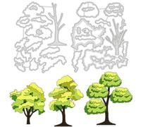BENECREAT Tree Silhouette Cutting Dies, Layered Trees Background Stencils Forest Tree Shadow Decorative Embossing Stencils for Scrapbooking, Photo Album, Greeting Card Making