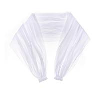 BENECREAT White Detachable Tulle Sleeves, 50mm Wide Lace Semi Sheer Puffy Sleeves Dress Costume Accessory for Wedding, Opera, Banquets and Party, Clip: 34x5mm