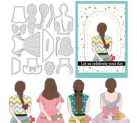 BENECREAT Woman Back View Metal Die Cuts, Dress Skirt Cutting Dies Cut Stencils for DIY Scrapbooking Photo Album Decorative Embossing Paper Dies for Card Making Template