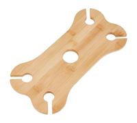 BENECREAT Wood Wine Glass Holder, 300x150x10mm Handmade Wine Storage and Display Rack Counter Stand for Wine Four Glasses and Bottle