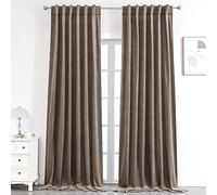 Benedeco Taupe Velvet Curtains for Bedroom Window with Back Tab, Super Soft Vintage Luxury Heavy Drapes, Room Darkening Thermal Insulated Curtain for Living Room, W52 by L108 inches, 2 Panels
