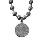 Benedict Necklace For Women And Men, 925 Sterling Silver Saint Pendant Bead Chain, Medals, Medalla De San Benito, Benito Medalla, Medal