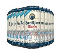 Benediktiner Festbier | 5.8% ABV Pale Lager | Authentic German Beer | 12 x 500ml Cans | Oktoberfest Speciality | Brewed to Original Benedictine Recipes | Bavarian Ettal Yeast