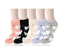Benefeet Sox Cute Ankle Socks for Women Girls Novelty Patterned Low Cut Cotton Casual Socks Fun Colorful Summer Short Socks, 5 Pack-alpaca, One size