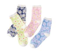 Benefeet Sox Girls Womens Fuzzy Slipper Floor Socks Novelty Cute Funny 3D Cartoon Animal Soft Fluffy Carol Velvet Indoor Warm Crew Socks, 4 Pair-daisy Flower, One Size