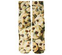 Benefeet Sox Mens Funny Crazy Patterned Crew Socks Unisex Novelty 3D Print Tube Sock Funky Graphic Design Dress Sock, Chocolate Cookies, Medium