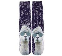 Benefeet Sox Mens Funny Crazy Socks Boys 3D Print Novelty Crew Socks, Alpaca Maths, Medium