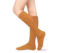 Benefeet Sox Women Knee High Socks Colorful Long Tube Socks Cotton Knit Casual Sock Athletic Student Uniform Novelty Sock, Burnt Orange, One size
