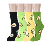 Benefeet Sox Womens Cute Animal Fuzzy Socks Funny Fluffy Soft Socks Plush Cozy Socks Warm Winter Sleep Socks Christmas Gifts, Avocado, One size