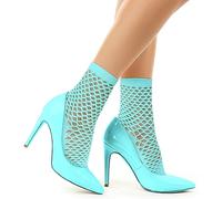 Benefeet Sox Womens Fishnet Ankle Socks Funny Crazy Novelty Hollow Out Mesh Net Athletic Cotton Dress Socks, Light Sky Blue, One size