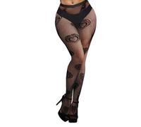 Benefeet Sox Womens Girls Fishnets Heart Patterned Fishnet Stockings Sexy Fishnet Tights Hollow Out High Waist Pantyhose, Black, One size