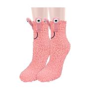 Benefeet Sox Womens Girls Fuzzy Socks with Grips Soft Fluffy Slipper Socks Cute Cozy Winter Socks Christmas Halloween Gifts, Pink Snail, One size