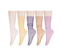 Benefeet Sox Womens Girls Sheer Mesh Socks See Through Slouch Socks Transparent Elegant Loose Socks Cute Lace Tulle Socks, 5 Pack-colorful Sheer, One size