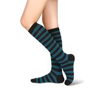 Benefeet Sox Womens Striped Knee High Socks Girls Funny Novelty Athletic Colorful Stripe Cute Stockings Tube Socks, Green Black Stripe, One size