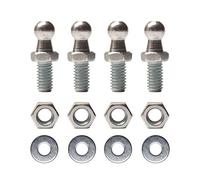 Beneges 4 Pieces 10mm Ball Studs With Hardware Nuts Washers 5/16-18 Thread x 3/5" Long Shank For Universal Gas Lift Support Strut