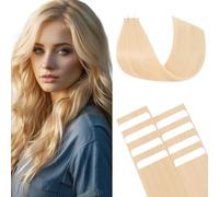 Benehair #70 Bleach White Real Remy Tape in Straight Human Hair Extensions Invisible Seamless Tape in Hair Extensions 10 Inches (10 g)
