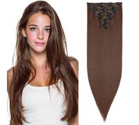 Benehair 8 Pcs 17 Clips Hair Extensions Clip in 26" Long Straight Clip in Hair Extensions for Full Head Synthetic Hairpiece for Women Girl Chocolate Brown
