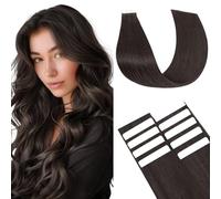 Benehair Invisible Tape in Hair Extensions Human Hair 10 Pieces Remy Straight #1B Natural Black Real Hair Extension Tapes 22 Inches (15 g)