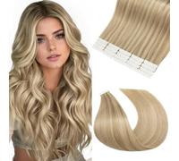 Benehair Tape in Hair Extensions 100% Real Human Invisible 20 Inch Tape Hair Extensions Straight Remy Extension Natural 15g #16P22 Dark Ash Blonde
