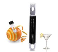 BENEKIY Channel Knife, 2 in 1 Lemon Peeler Zester Cocktail Garnish Citrus Zester 5 Baldes Ultra Sharp Lemon Rind Twist Peeler Stainless Steel Bar Tool Professional Grade Bar Accessory (Sliver)