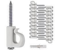 BeneLabel 20pcs Christmas Light Hook Screw-in Hanger for Outdoor Garden Hanging Plant, String Wire, Cups, Kitchen Utensils with Expansion Anchor, 4.8cm / 26lbs, Grey