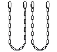 BeneLabel 2pcs Swing Chains, 114cm Hammock Chair Chain Heavy Duty Adjustable Metal Boxing Hanging Supplies with M7 Carabiners Punching Bag Sandbag Extender Kit, 6mm Diameter, up to 1000lbs / Black