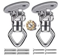 BeneLabel 2pcs Swing Hanger Bearing, Hammock Chair Ceiling Hook 360 Swivel Mounting Bracket Hardware Set for Wood/Concrete Yoga Rope/Aerial Hoop/Punching Bag Suspension Kit, 1200lbs