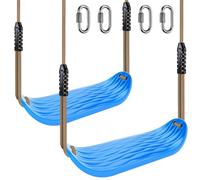 BeneLabel 2pcs Swing Seat, Kids Hard Plastic Swings Indoor/Outdoor Child Tree Swinging Board with Adjustable 130-200cm Rope for Baby/Teens, Blue Water Ripples / 250lbs
